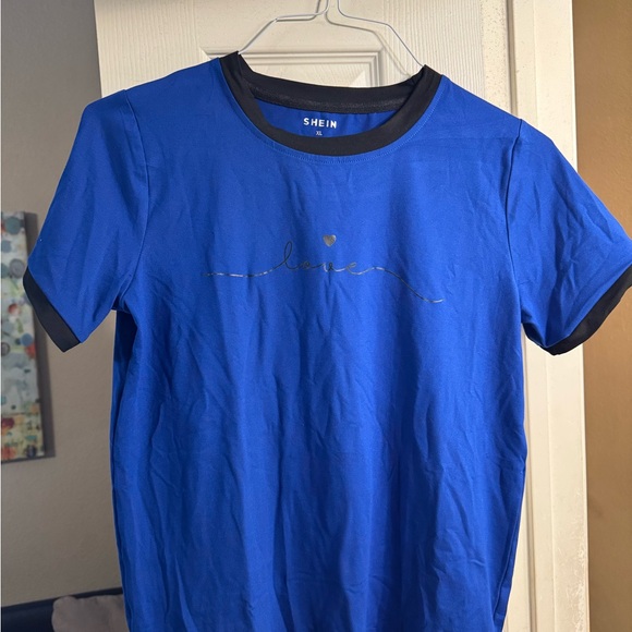 SHEIN Blue and Black 🖤💙Love• Tee Shirt - Picture 3 of 3